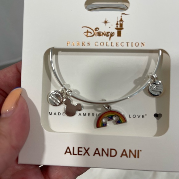 *NEW* Alex and Ani Disney Parks Pride Rainbow Mickey Silver charm bracelet - Picture 3 of 4